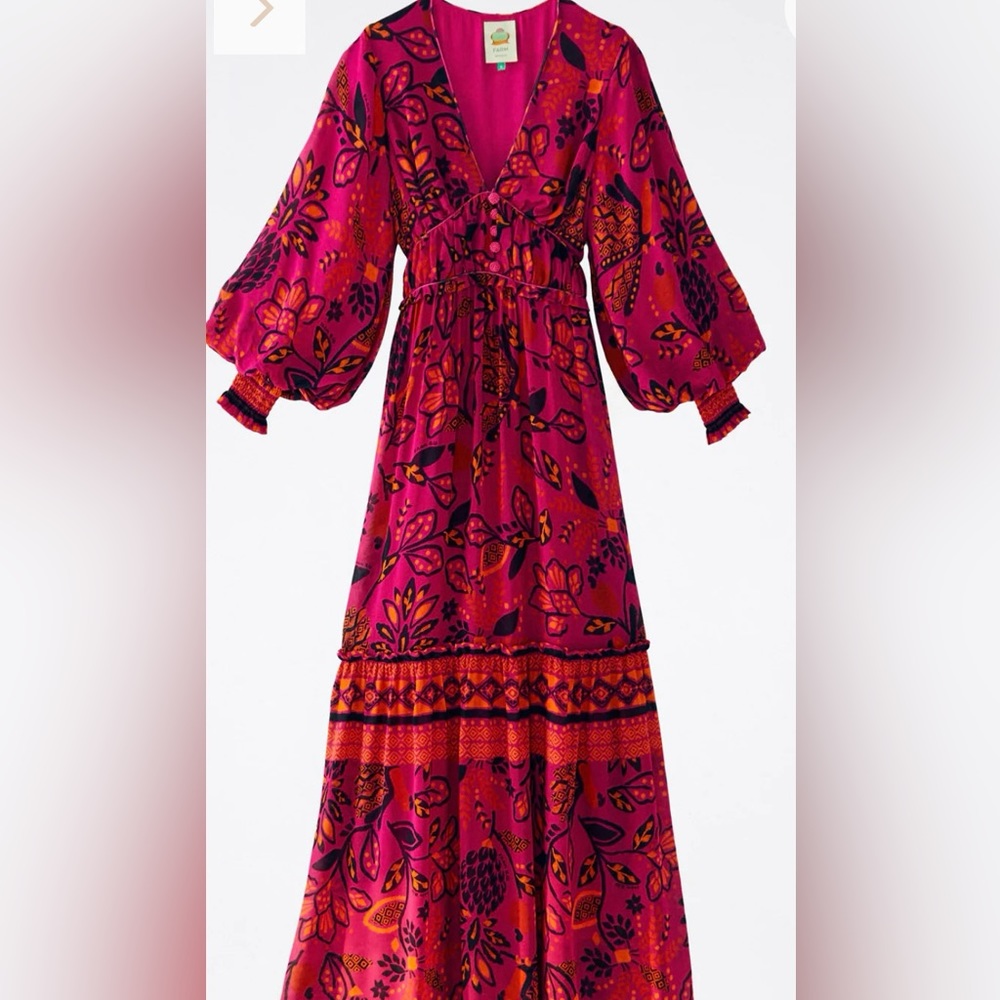 Size Large Pink Macaw Farm Rio Maxi Dress